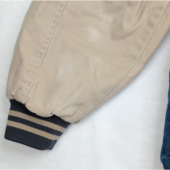 Cabela's Men's Vintage Varsity Jacket Outdoor Working Size Large Blue Beige - Picture 6 of 11